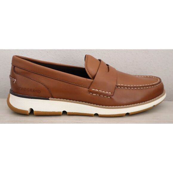 Cole Haan C34025 Mens Sz 9.5M British Tan/Ivory Leather 4.ZEROGRAND Loafers - Picture 9 of 16